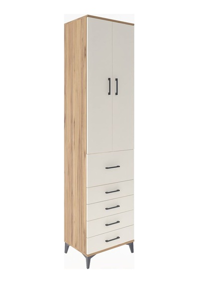 Hyperion Dolap 4 Raflı 5 Çekmeceli 2 Kapaklı 60x44x243 Çam-aytaşı Atlas Çam