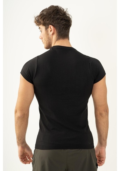 Maraton Active Slimfit Erkek Bisiklet Yaka Kısa Kol Koşu Siyah T-Shirt 821075-Siyah