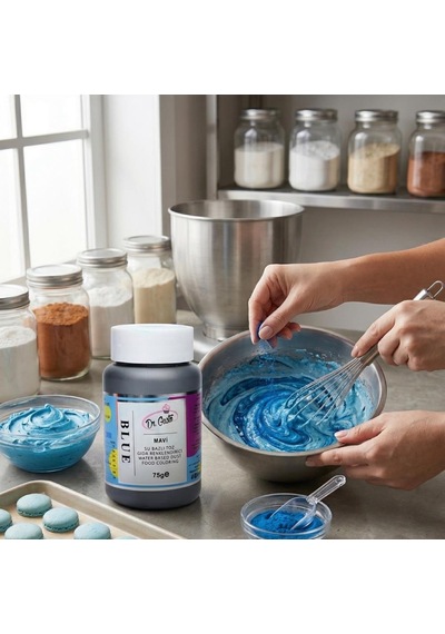Su Bazlı Toz Gıda Boyası Mavi 75 Gr Profesyonel Yoğun Pigment Pastacılık Boyası