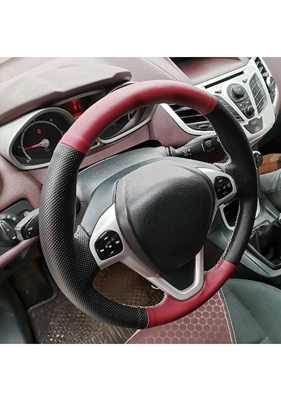 Ford Fiesta 2012-2013 Araca Özel Dikmeli Direksiyon Kılıfı Açıklamayı Okuyunuz Siyah