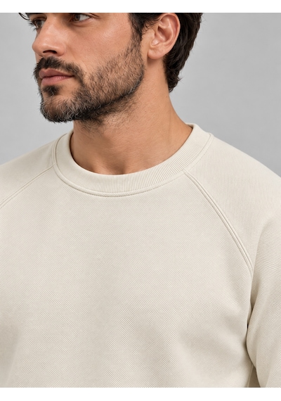 We&me Erkek Pike Kumaş Reglan Kol Bisiklet Yaka Regular Fit Sweatshirt Ekru
