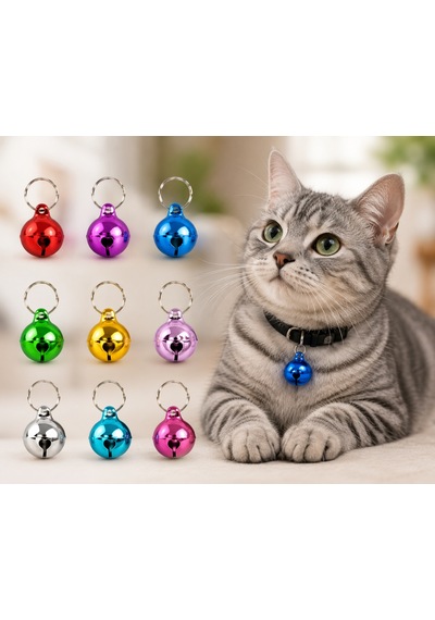 Renkli Metal Kedi Ve Köpek Tasma Çanı - Tasma Aksesuarı 1 Adet