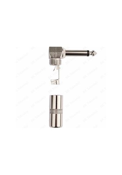 90 Derece Jack Lehim Konektörü 6.35mm Mono L Tip Metal Erkek Jack