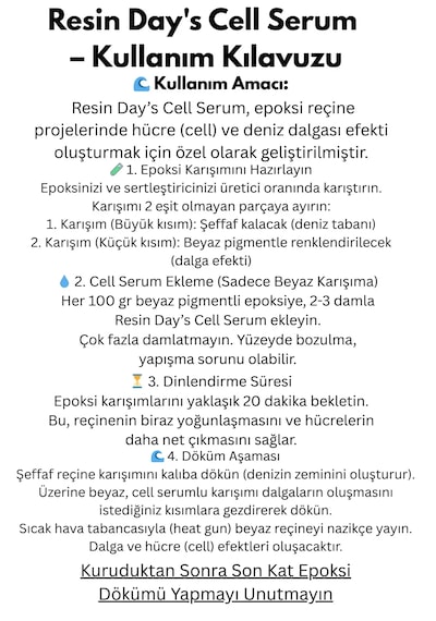 Epoksi Reçine İçin Dalga Hücre Efekti Boya Pigment Seti -resin Day S Cell Serum 5x10ml
