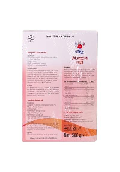 Sinangil Glutensiz Un Plus 500 Gr X 3 Adet