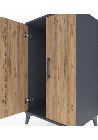 Hyperion Komodin 2 Kapaklı 60x44x106 Antrasit-çam Antrasit
