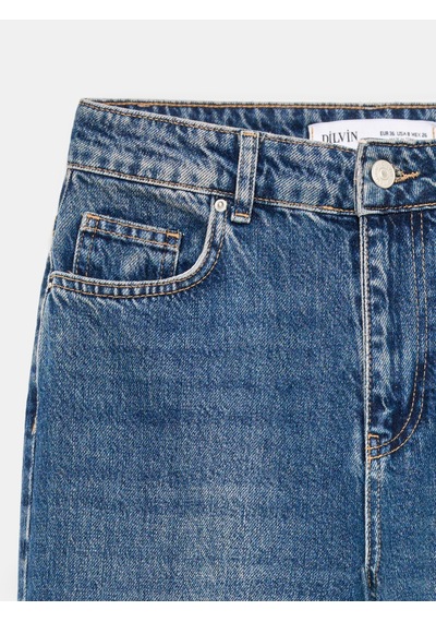 Dilvin 72378 %100 Pamuk Wide Leg Jean Kırmızı