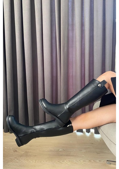 Preshley Kadın Linda Siyah Günlük Çizme Dizaltı Fermuarlı Çizme Preshley Kadın Linda Siyah Günlük Çizme Dizaltı Fermuarlı Çizme