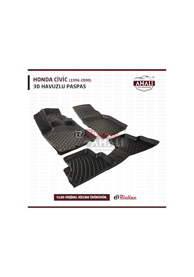 Rizline Honda Civic 1996-2000 3D Havuzlu Paspas+Araç Kokusu