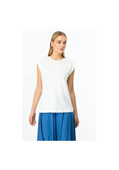 On Fashion Omuzları Vatkalı Kadın Kolsuz Bluz 25y.on.blz.51486.01 Ekru