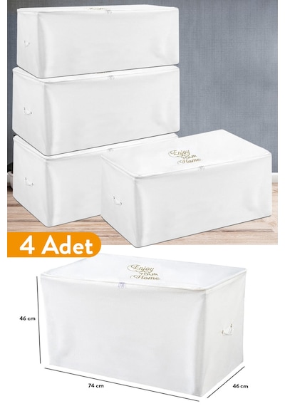 Serstil 4 Adet - Büyük Boy Beyaz Hurç - 74 X 46 X 46 Cm