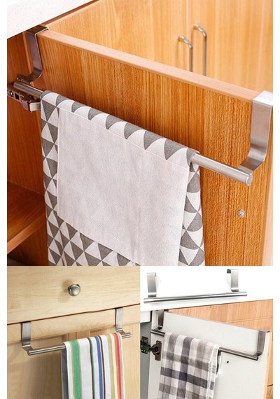 Lüx Görünümlü Dolap Kapağı Paslanmaz Metal Havlu Askılığı 33 Cm Metal Diğer