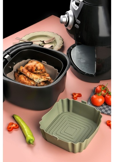 Airfryer Silikon Pişirme Kabı Tüm Airfryer'lere Uyumlu Yeşil