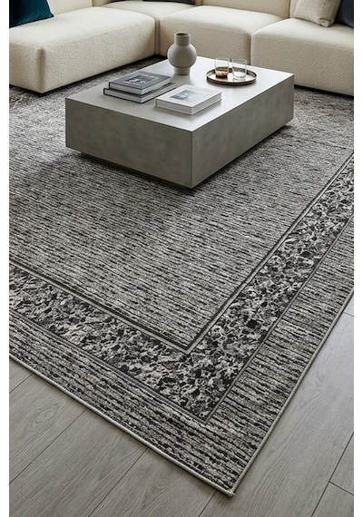 Savan İnce Desenli Kilim Yıkanabilir Pamuklu Dokuma 2x3 Metre Gri Çok Renkli