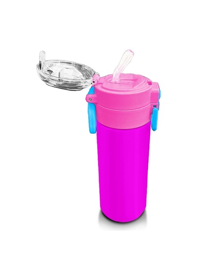 Coral High Kids Pembe Pipetli Ve Direkt İçim Çelik Termos 500 Ml 31843 Pembe
