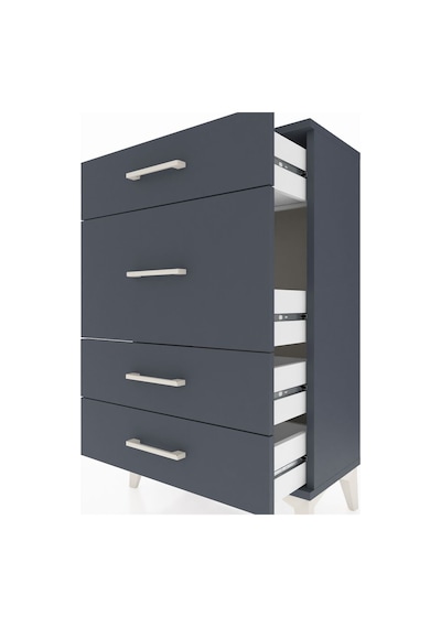 Arges Komodin 4 Çekmeceli 60x30x96 Antrasit-antrasit Antrasit