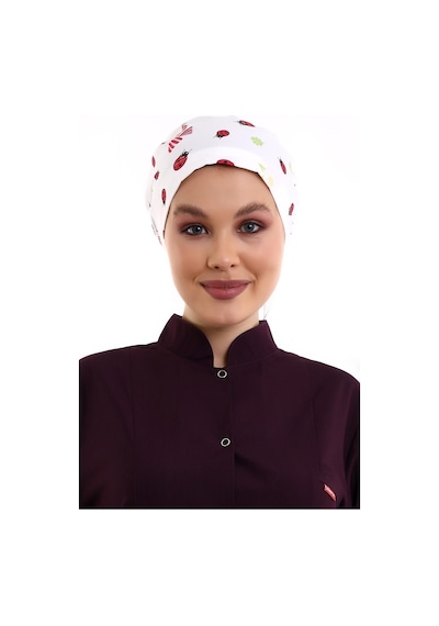 Uğur Böceği Tesettür Desenli Cerrahi Bone - Tesettür Doktor Hemşi-Standart-4204 Uğurböceği