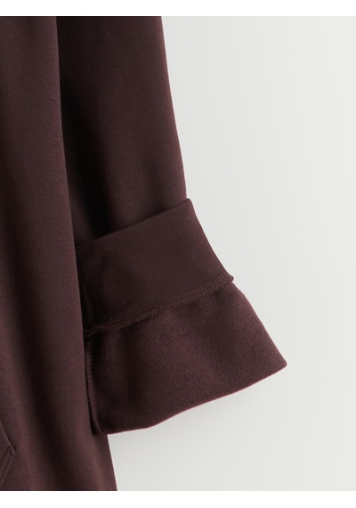 Lcwaıkıkı Classic Mürdüm Büyük Beden Kapüşonlu Erkek Kalın Fermuarlı Sweatshirt