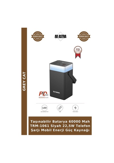 Taşınabilir Batarya 60000 Mah Trm-1061 Siyah 22,5w Telefon Şarjı Mobil Enerji Güç Kaynağı Çok Renkli