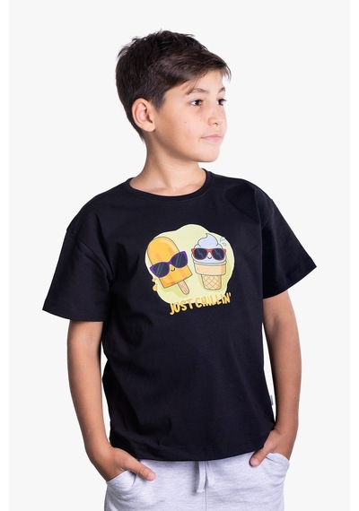 Little's World Just Chillin Çocuk Tshirt Siyah