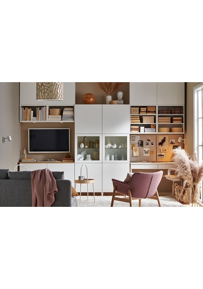 Dolap Kombinasyonu, Beyaz-şeffaf Cam, 120x40x192 Cm, Lappvıken/sındvık Beyaz Dolap Kombinasyonu, Beyaz-şeffaf Cam, 120x40x192 Cm, Lappvıken/sındvık Beyaz