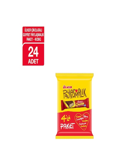 Ülker Çikolatalı Gofret 4'lü Paket 24 x 36 G