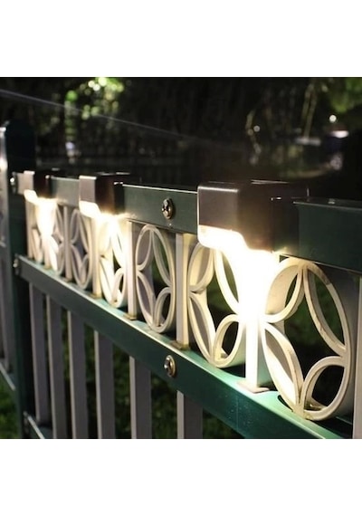 Solar Güneş Enerjili Şarj Edilen Köşebent Merdiven Veranda Bahçe Yolu Led Lamba Işık 4 Adet Çok Renkli