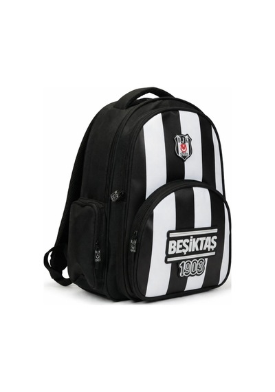 Beşiktaş Lisanslı 3 Bölmeli Çubuklu Desen Okul Sırt Çantası -çok Renkli