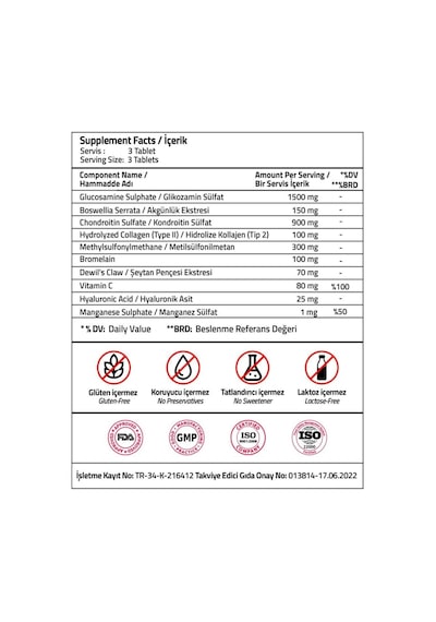 Validus Glucosamine + Chondroitin + Msm 90 Tablet