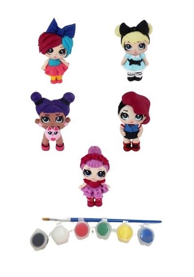 Eğitici Etkinlik 5'li Set 2 Boyutlu 8 Cm 5 Adet Stone Painting Lola Bebek