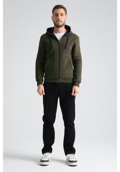 Shooter Sportswear Shooter Erkek Kışlık Eşofman Takımı Luxe Regular Kapüşonlu Haki