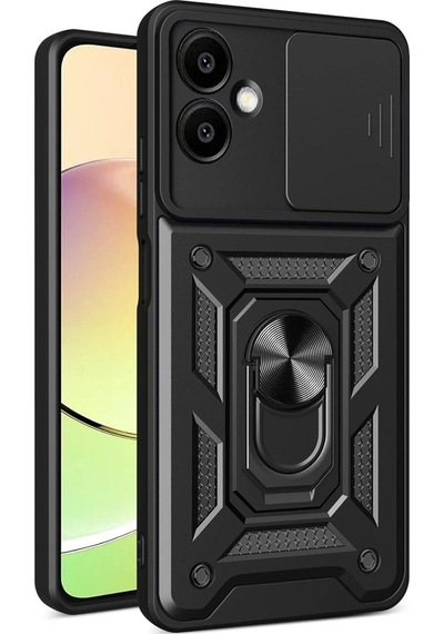 Samsung Galaxy Uyumlu  A07 4g Pars Lens Yüzüklü Silikon Siyah