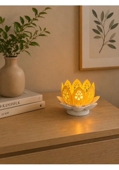 Lotus Glow Mumluk Sarı Beyaz