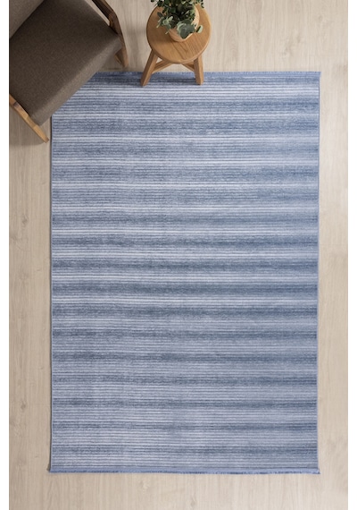 Koza Halı Stripe Mavi Kilim Kaymaz Taban Salon Oturma Odası Antre Halısı 33 Mavi