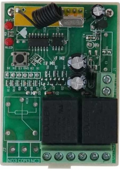 2 Kanal 433 MHz Kablosuz RF  Alıcılı Röle Kartı - Kutulu