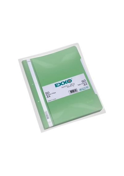Exxo Telli Dosya Plastik A4 Yeşil TT125 (50 Adet)