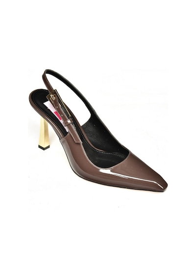 Fox Shoes S752098708 Kahverengi Rugan Kalın Topuklu Kadın Ayakkabı Kahverengi