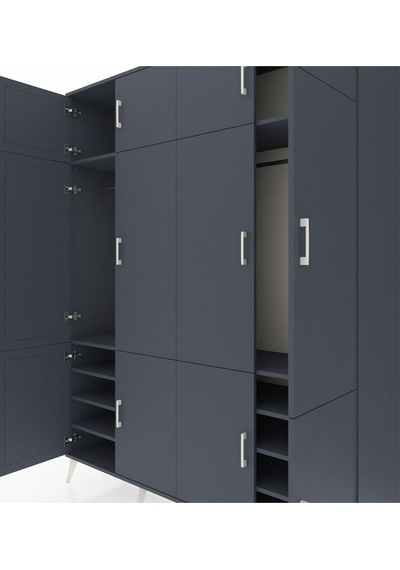 Hyperion Gardrop 10 Raflı 12 Kapaklı 2 Askılı 176x44x221 Antrasit-antrasit Antrasit Hyperion Gardrop 10 Raflı 12 Kapaklı 2 Askılı 176x44x221 Antrasit-antrasit Antrasit