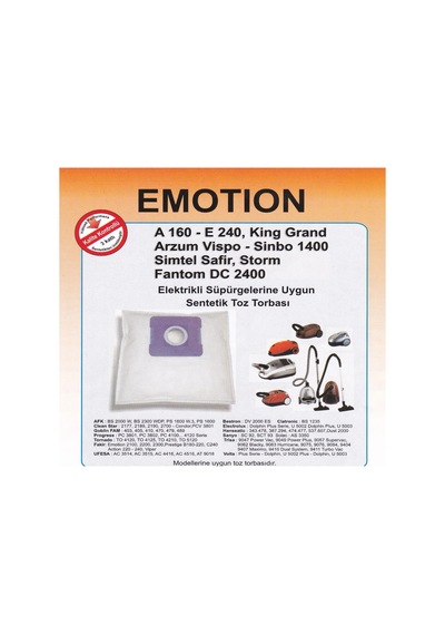 Fakir Emotion Sentetik Toz Torbası