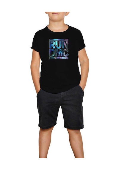 Zepplin Giyim Run Dmc Logo Siyah Çocuk Tişört