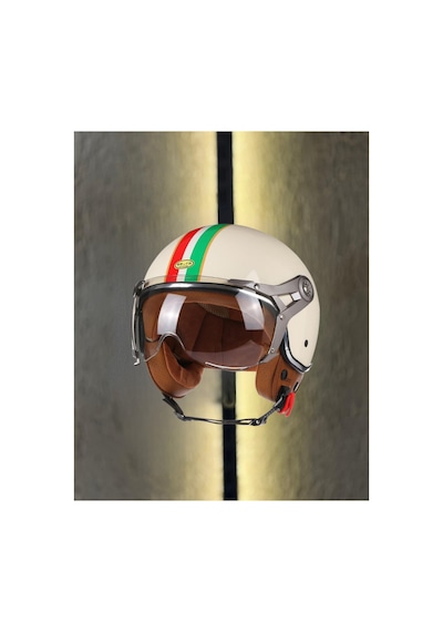 Retro Açık Kask İtalyan Krem Krem