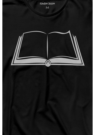 Açık Kitap Sayfası Edebiyat Roman Şiir Şair Adam Uzun Kollu Tişört Baskılı T-shirt 001