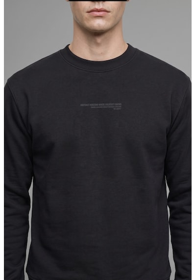 Defacto Boxy Fıt Bisiklet Yaka Baskılı Sweatshirt X8282az26aubk81 Siyah-bk81