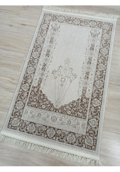 100 Tarak İpeksi Seccade Krem Brown Krem Kahve