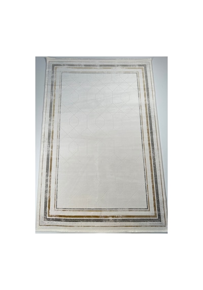 Merinos Vista Krem Renk Vizon Çerçeveli %100 Akrilik Yumuşak Dokulu Salon Oturma Odası Halısı 76335-957