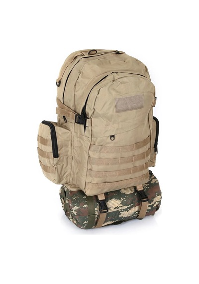 Bej Outdoor Taktik Sırt Çantası 75 L - Cepli Büyük Çanta Bej