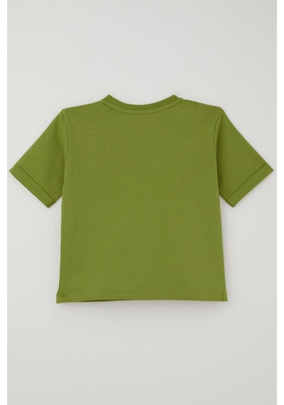 Breeze Erkek Çocuk Şortlu Takım 4x4 Arazi Araba Baskılı 3-7 Yaş, Yağ Yeşili