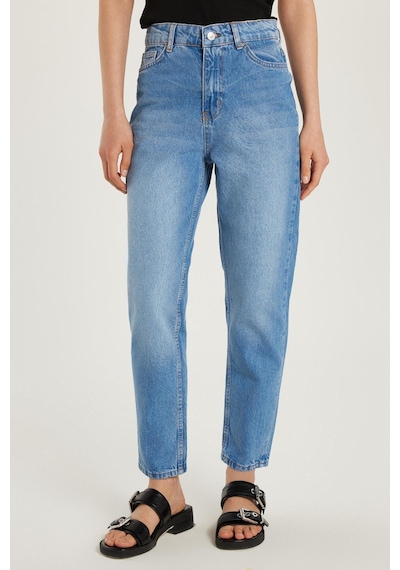 Tudors Kadın Regular Fit Boru Paça Mavi Jean Kot Pantolon-34151 Mavi