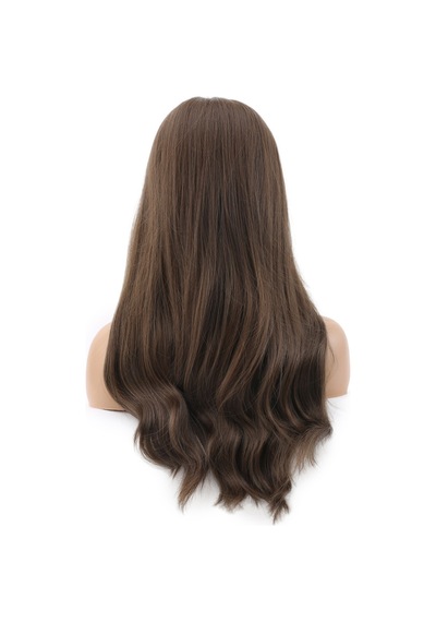 Hafif Daalı Uzun Perçemli Fiber Sen Peruk / Küllü Moka Kahve 2466863