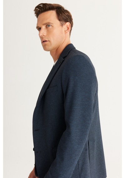 AC&Co / Altınyıldız Classics Erkek Siyah-lacivert Slim Fit Dar Kesim Mono Yaka Diagonal Desenli Ceket Lacivert - Siyah AC&Co / Altınyıldız Classics Erkek Siyah-lacivert Slim Fit Dar Kesim Mono Yaka Diagonal Desenli Ceket Lacivert - Siyah